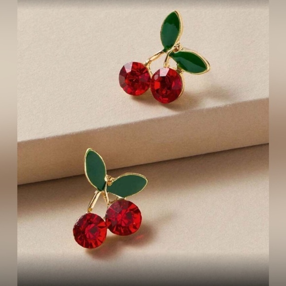✨NEW Cherry Red and Green Hypoallergenic Earrings